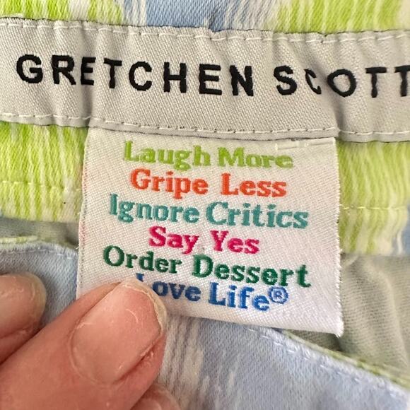 Gretchen Scott Gripeless Cotton Spandex Jeans Kitt Ikat Size L Stretch 5 Pockets - Picture 7 of 10